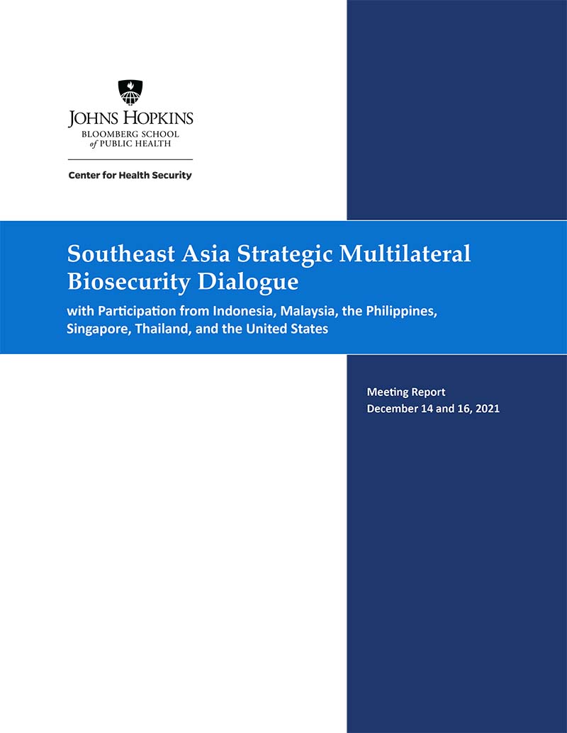 Southeast Asia Strategic Multilateral Biosecurity Dialogue with participation from Indonesia, Malaysia, the Philippines, Singapore, Thailand, and the United States