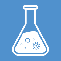 DURC and PEPP policy icon. a laboratory flask with a virus inside