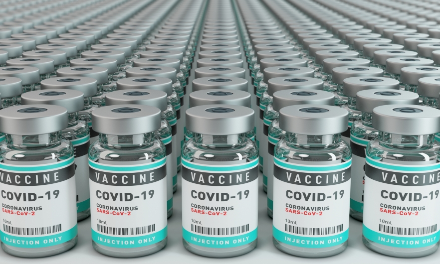 Rows of COVID-19 Vaccine Vials