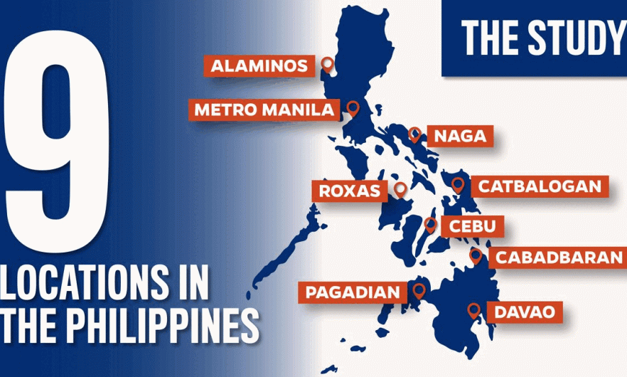 Map of the Philippines showing the cities observed in this study