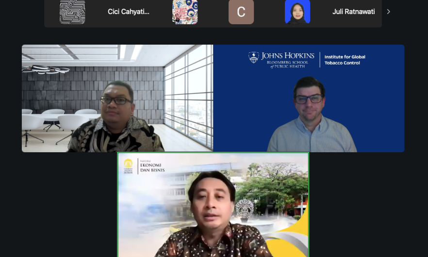 Three people on a Zoom call