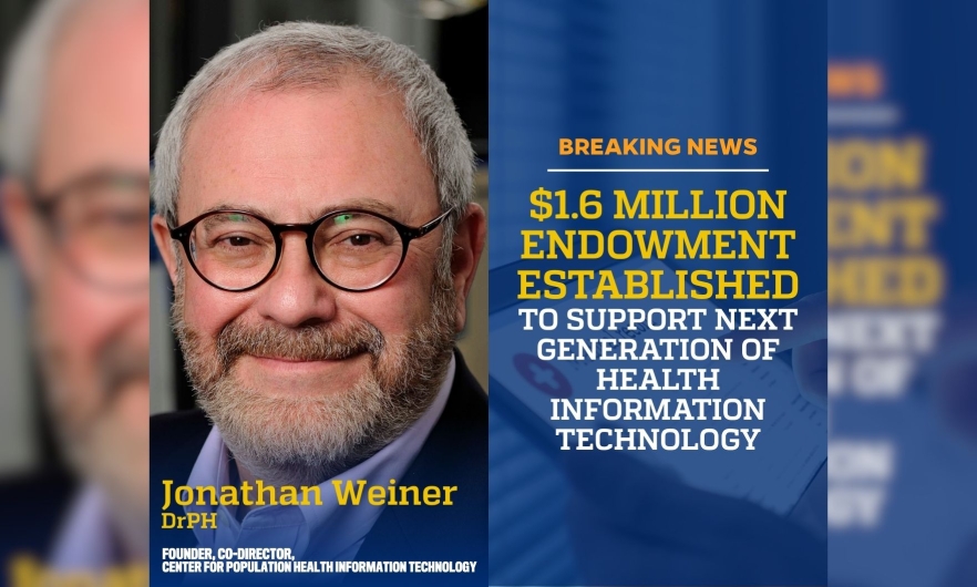 A headshot of a man next to a headline that reads 1.6 million dollar endowment established to support next generation of health information technology