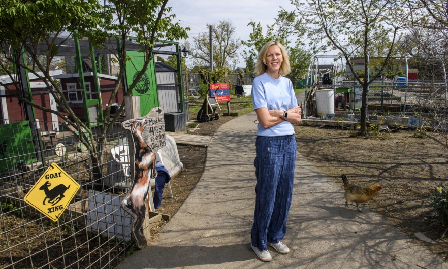 Kristin Mmari in Baltimore City greened lot