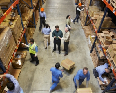 Workers in warehouse