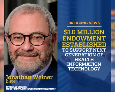 A headshot of a man next to a headline that reads 1.6 million dollar endowment established to support next generation of health information technology