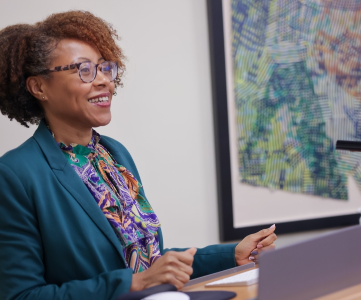 Professor standing at podium