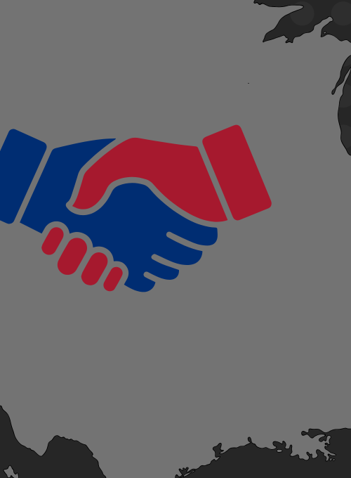 Graphic: hand shaking and U.S. map