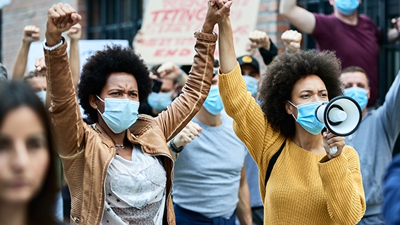 group of people protesting