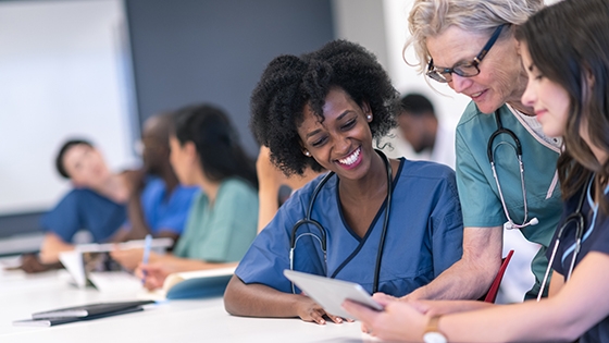 medical professionals working together at a table