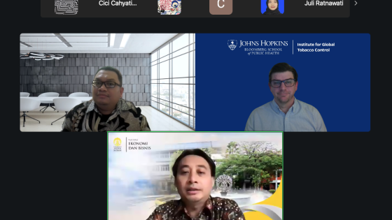 Three people on a Zoom call