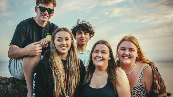 Group of smiling friends
