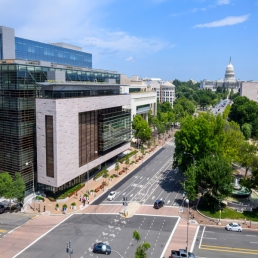 View of Hopkins Bloomberg Center