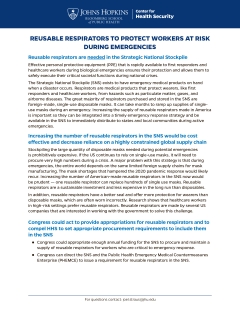 Fact Sheet: Reusable Respirators to Protect Workers at Risk During Emergencies