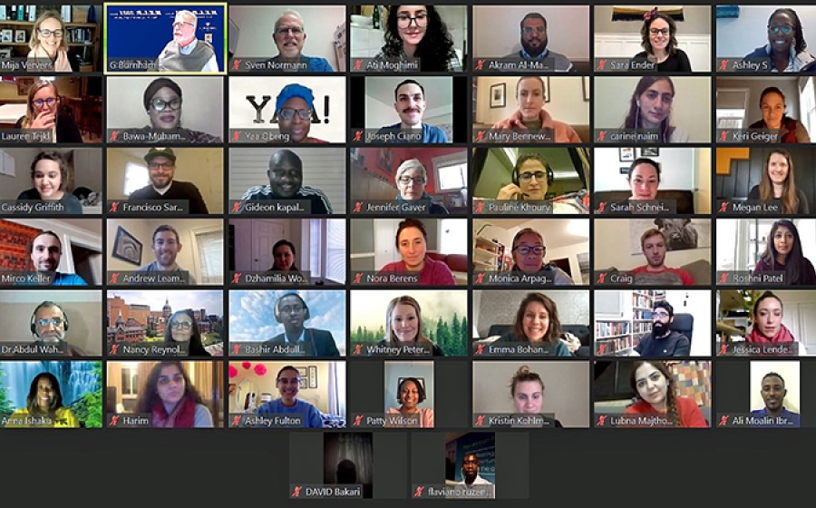 Screen shot of students in Zoom January 2021 HELP course