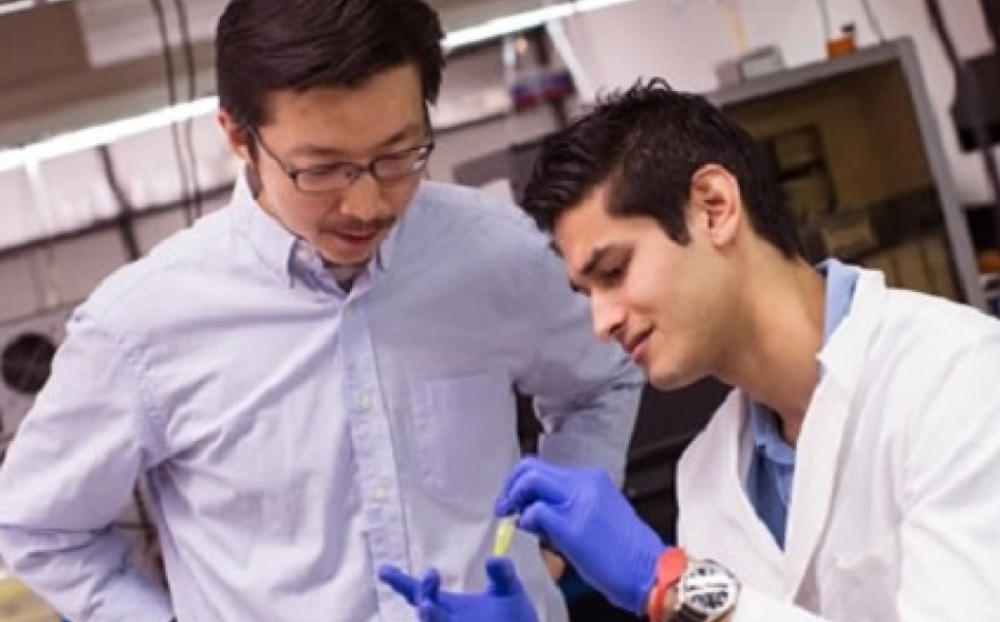 Jiou Wang in a research in his lab