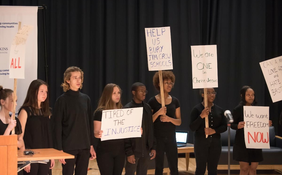 Baltimore School for the Arts Students singing songs of the civil rights movement