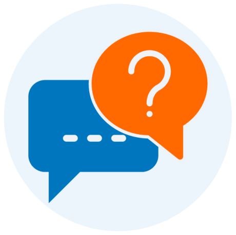 TRUST icon, bubbles of speech and confusion, Addressing rumors