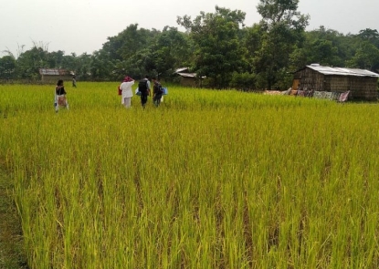 Health worker delivering sersurvey kits in India