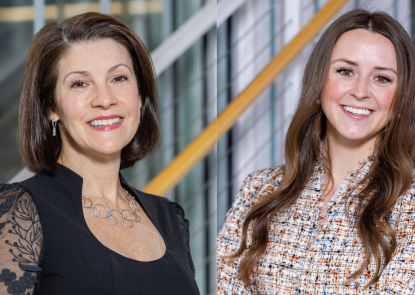 Drs. Cheryl Himmelfarb and Hailey Miller smile for professional photos.