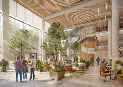 Rendering of the planned Forum space in South Building