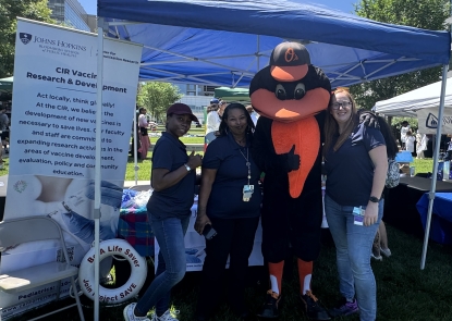 CIR staff and Orioles mascot